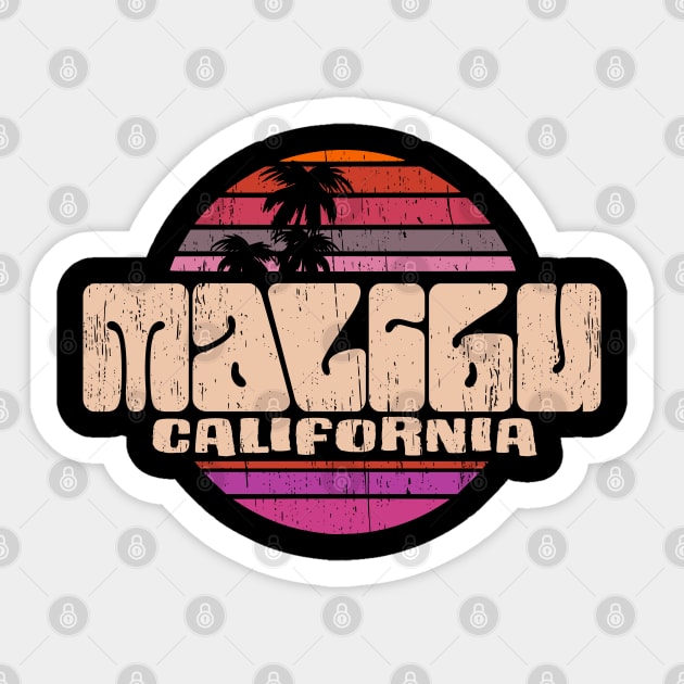 Malibu california vintage seventies sunset 70s retro style Sticker by SpaceWiz95